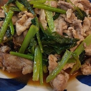 豚肉と小松菜の簡単炒め物！